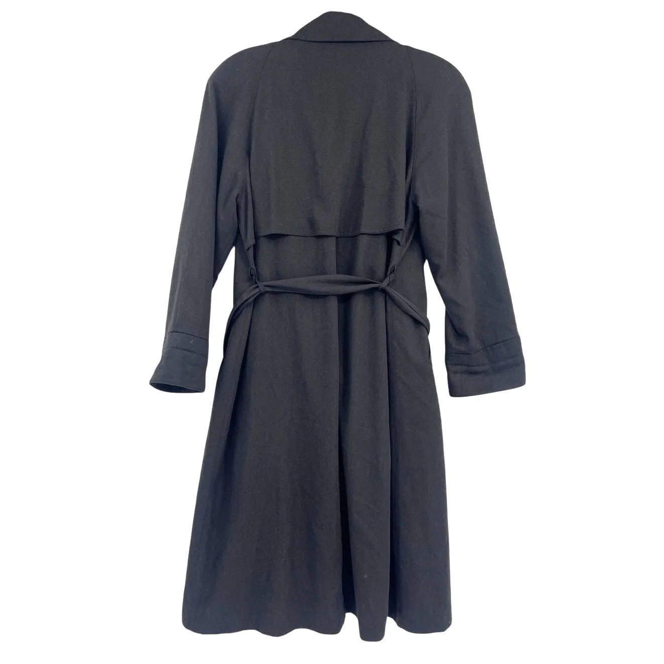 Vtg 90s Jones New York Wool Double Breasted Trench Womens Coat Sz M Preppy USA - Image 5