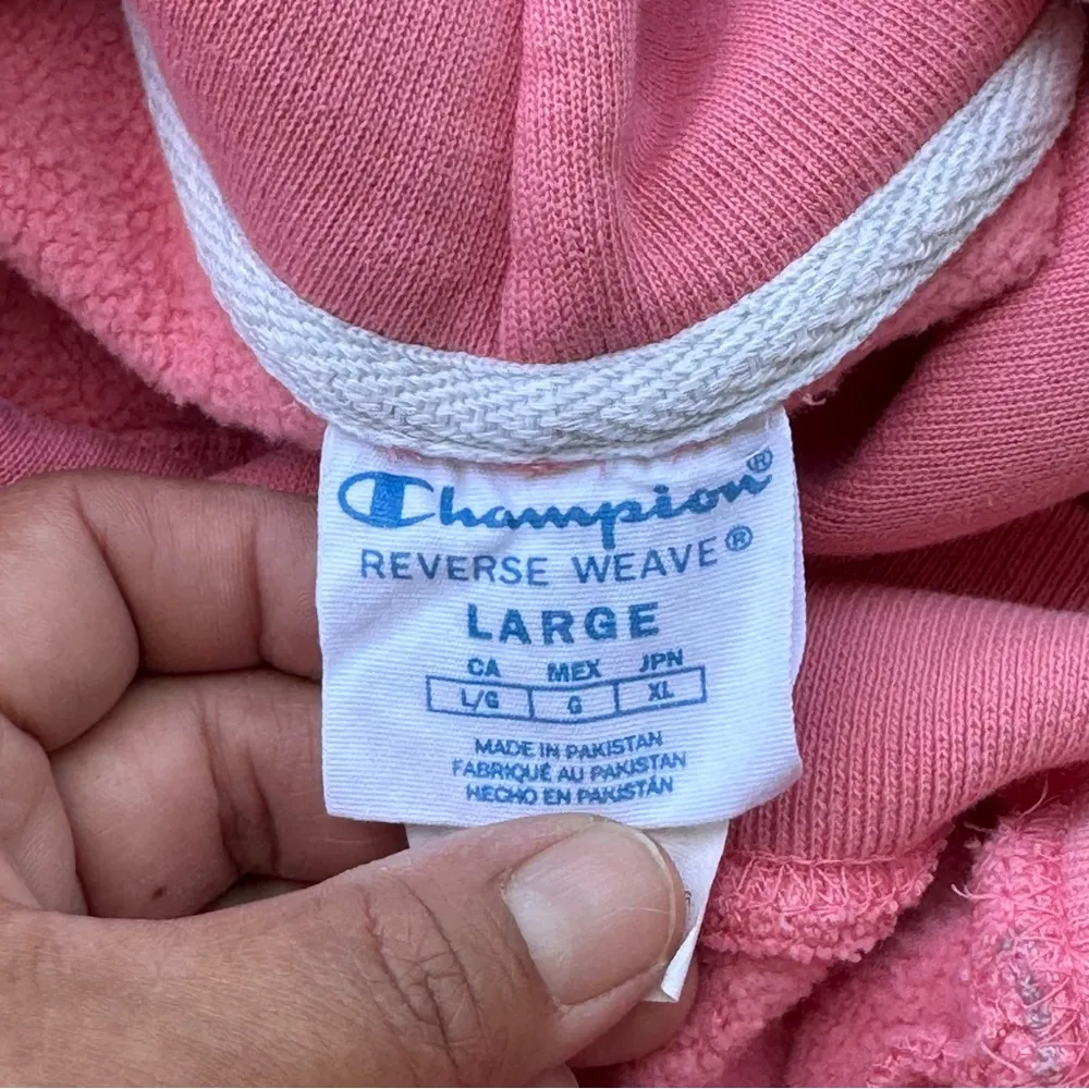 Champion Pink Collegiate Hoodie Large - Image 8