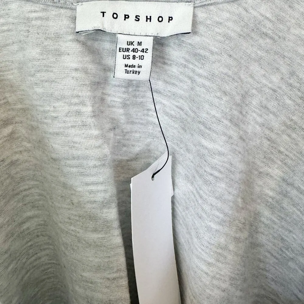NWT TopShop Gray Knitted Scoop Neck Self Tie Tank Top - Size: M(8-10) - Image 3