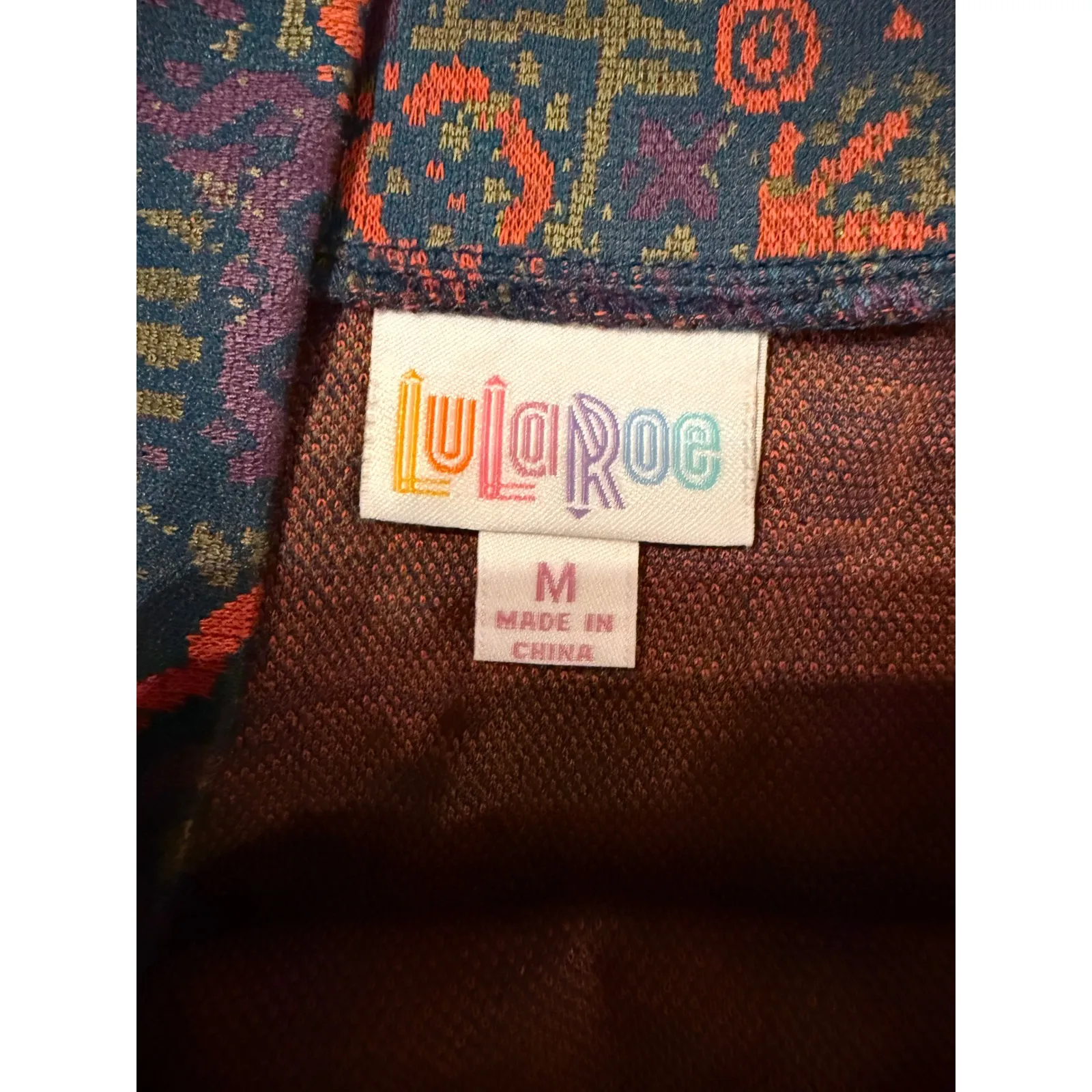 Lularoe NWT Cassie Pencil Skirt Size Medium Multicolor Stretch Knit Bold Print - Image 3