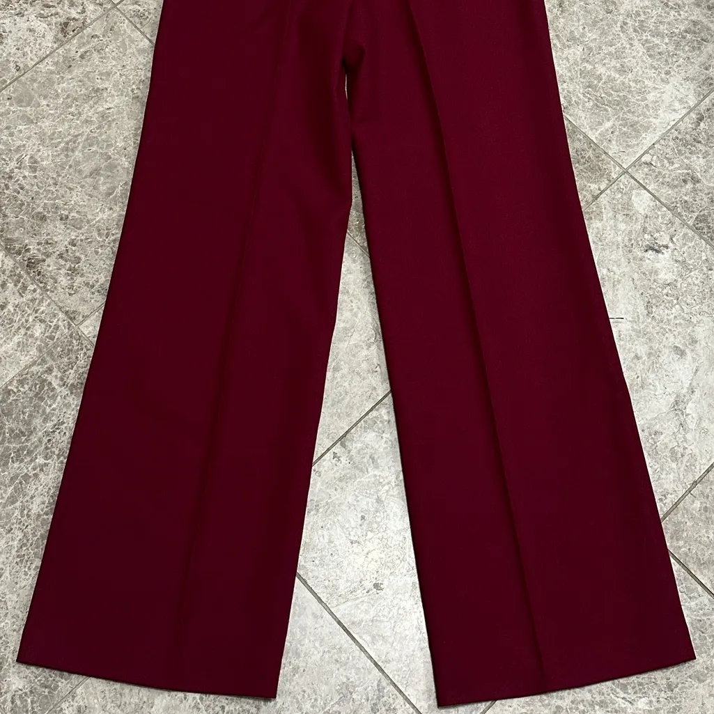 Vintage Levi Strauss 1988 High Waist Burgundy Straight Leg Pants Sz 16 Polyester - Image 11