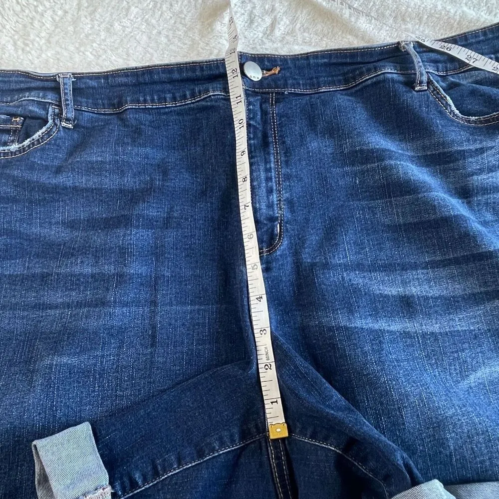 a.n.a Denim Shorts Womens 28W Blue Cuffed MidRise Classic Stretch Casual Comfort - Image 7