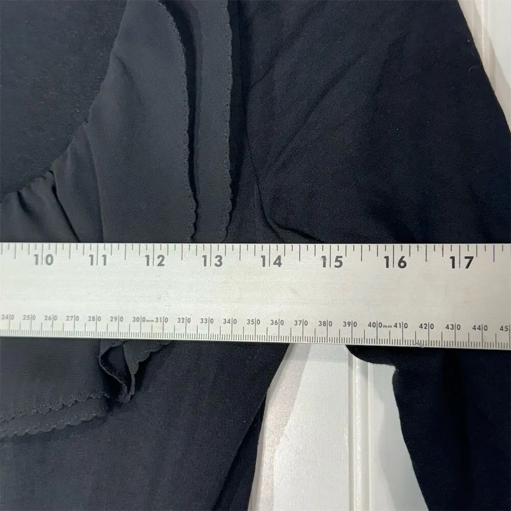 White House Black Market Tiered Ruffle Dress XS Black 3/4 Sleeve Whimsygoth - Image 4