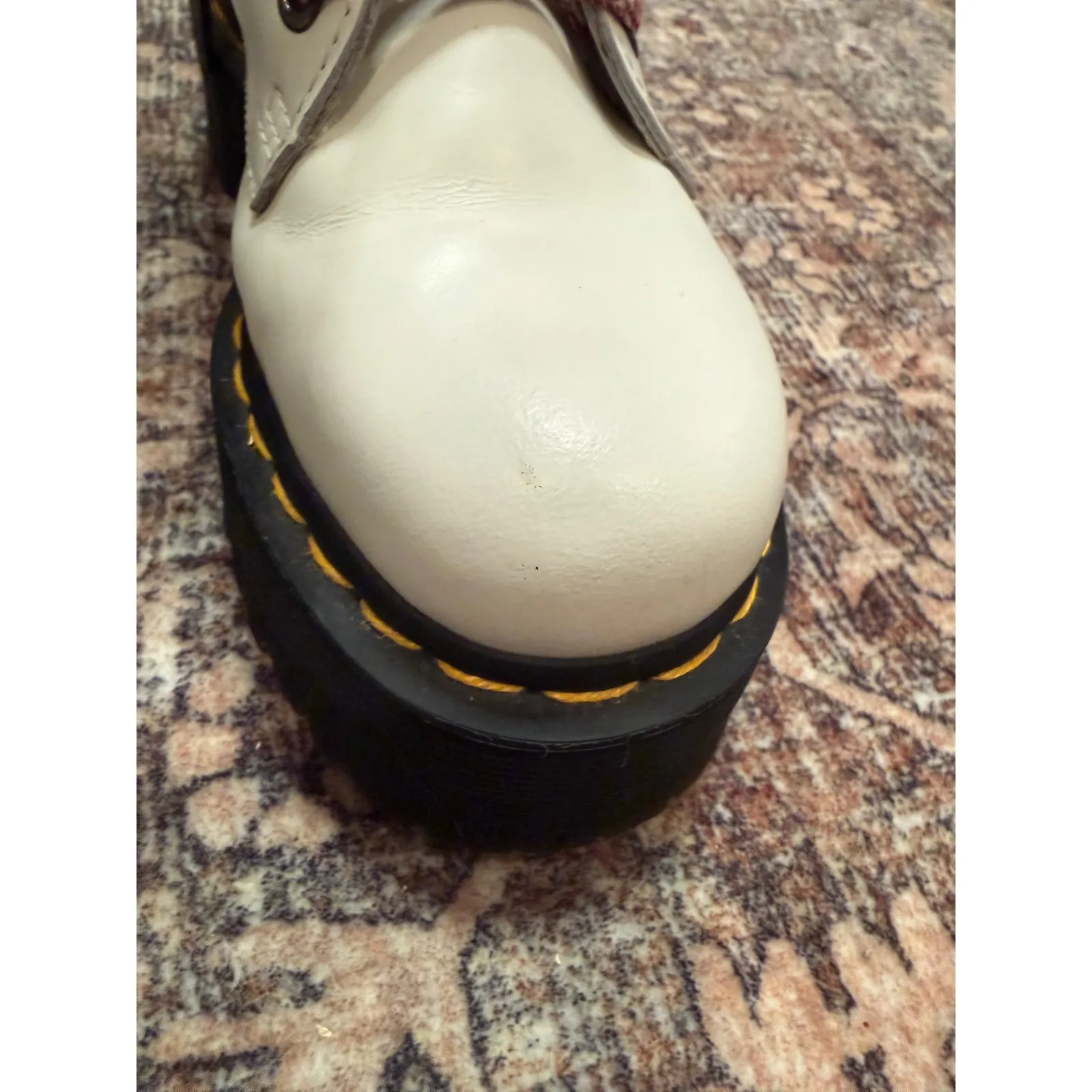 Dr. Martens Jadon Platform Boots White Leather Women's 5 Punk Grunge Y2K - Image 5