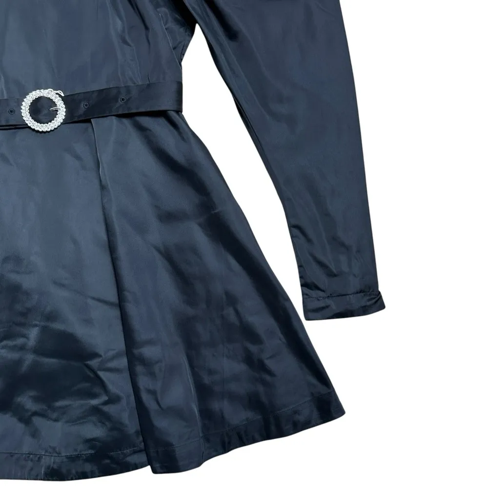 ROTATE Birger Christensen Black Puff Long Sleeve Belted Mini Dress Size 8 - Image 4