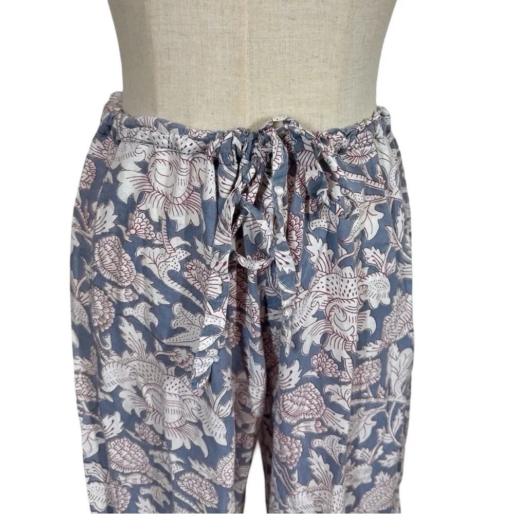 Pax Philomena Laura Floral Gray Block Print Long Sleeve Pajamas Set Size L - Image 7