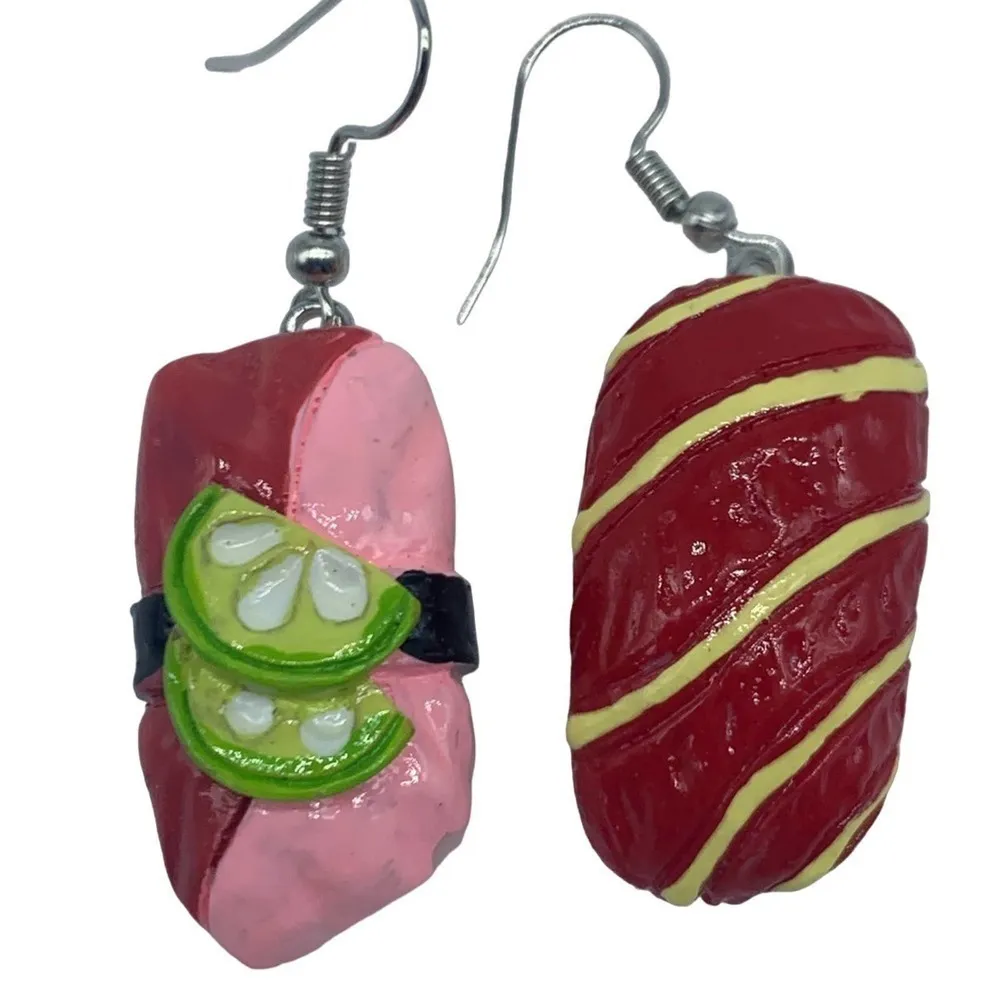Unbranded NEW red,pink and white sushi earrings Pink - Image 9