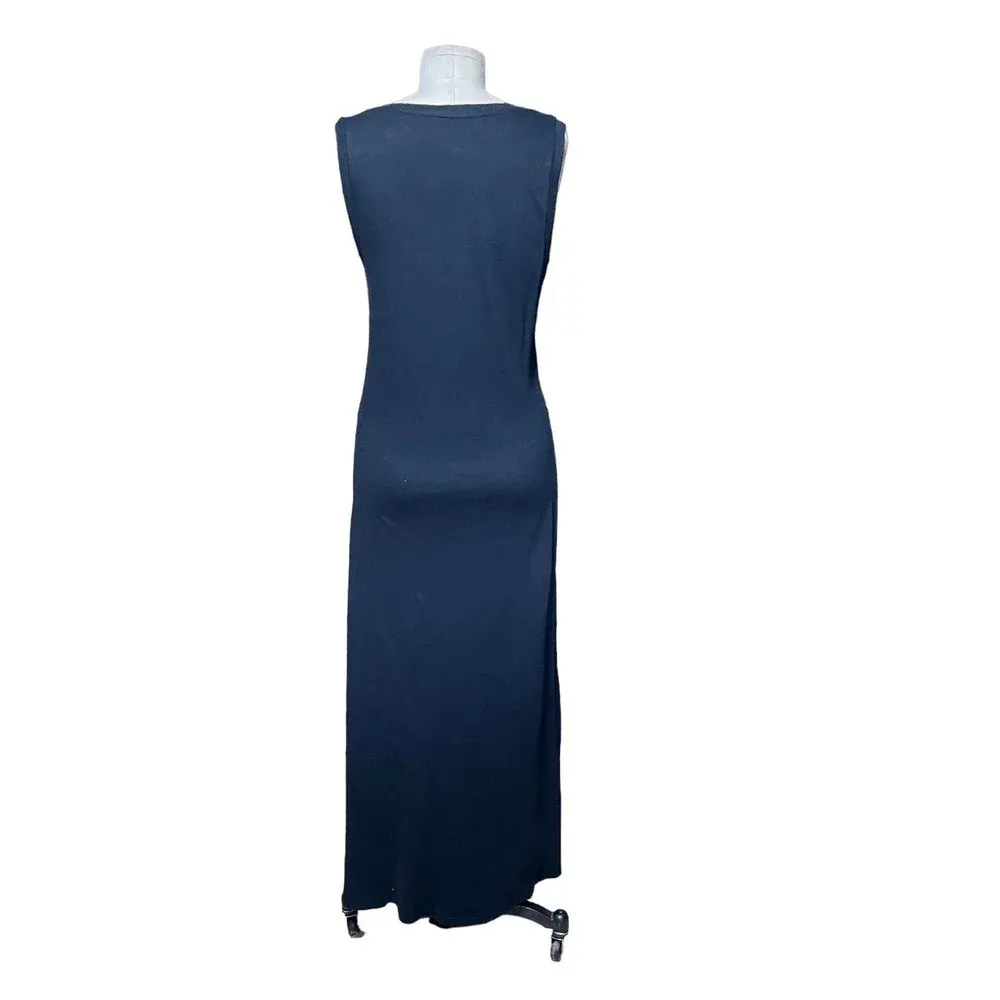 N:Philanthropy Bessie‎ Maxi Dress Sleeveless Slit Draped Jersey Black Size Small - Image 7