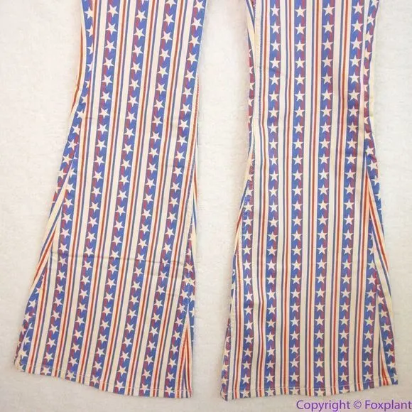 NEW Free PeoplePenny Pull On Flare Jeans‎ Stars And Stripes Print , 30 - Image 8