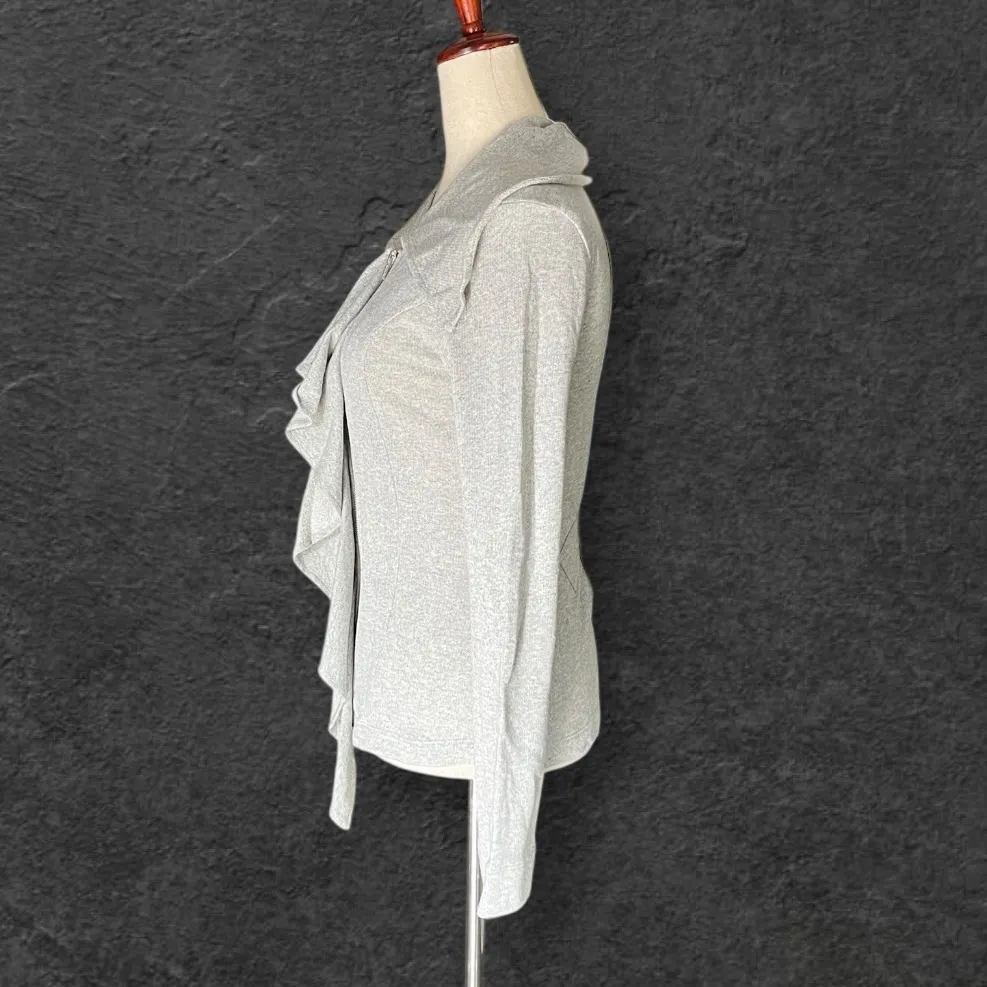 Love on a Hanger Light Gray Zip-Up Sweater - Image 5