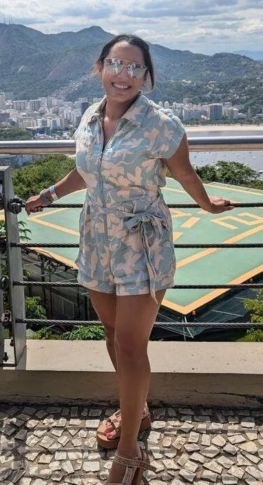 TANYA TAYLOR Blue Floral Cotton Zip Up Front Skye Mini Romper Size Medium - Image 15