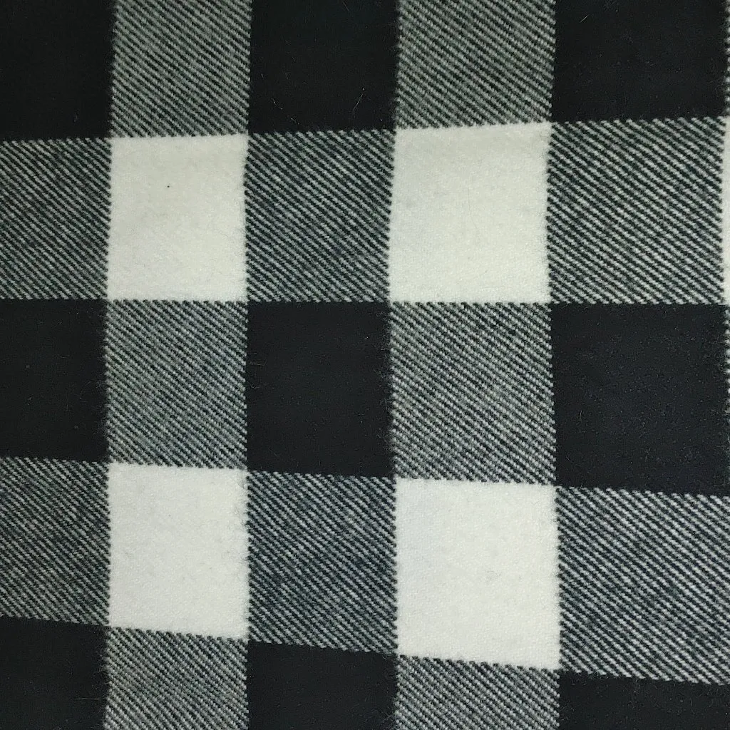 Fall Cashmere Scarf Plaid Black White Buffalo Checkered Print Fringe Scotland - Image 6