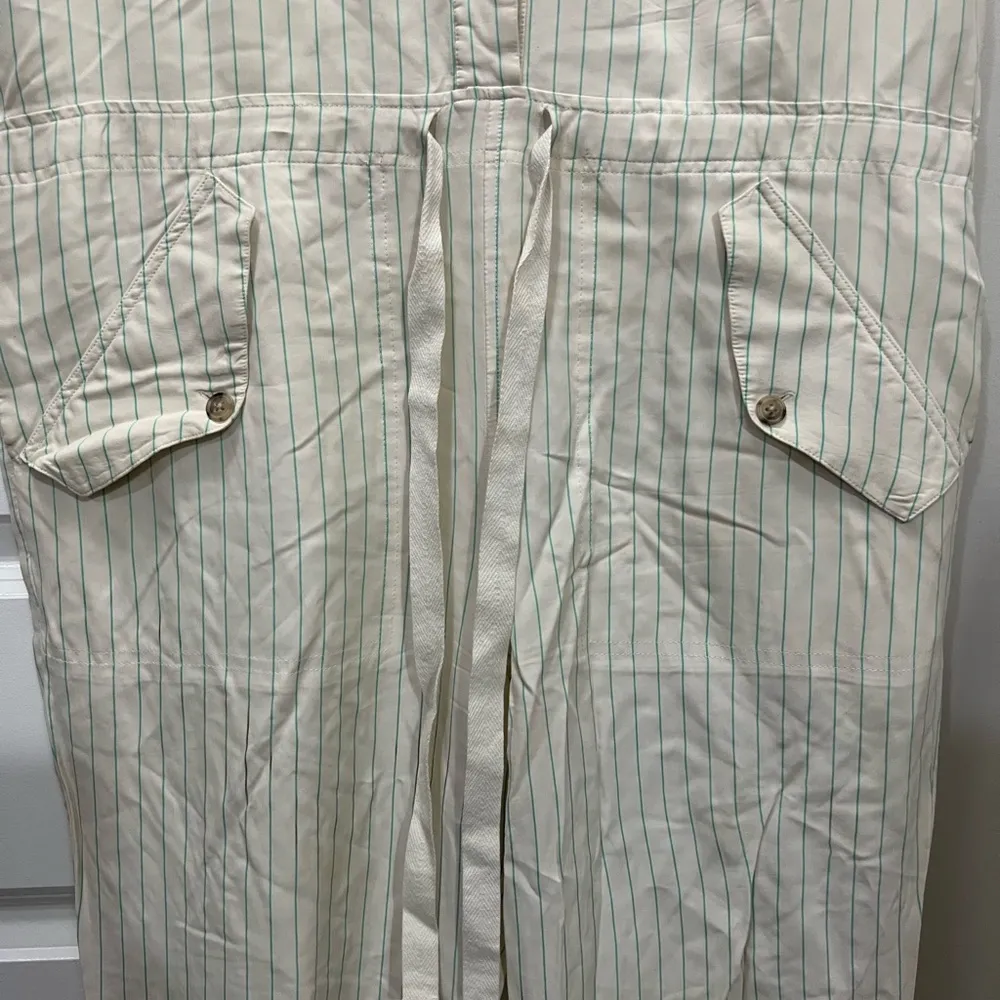 Jason Wu White Pinstripe V-Neck Ruched Jumpsuit Size 6 US $550 - Image 3