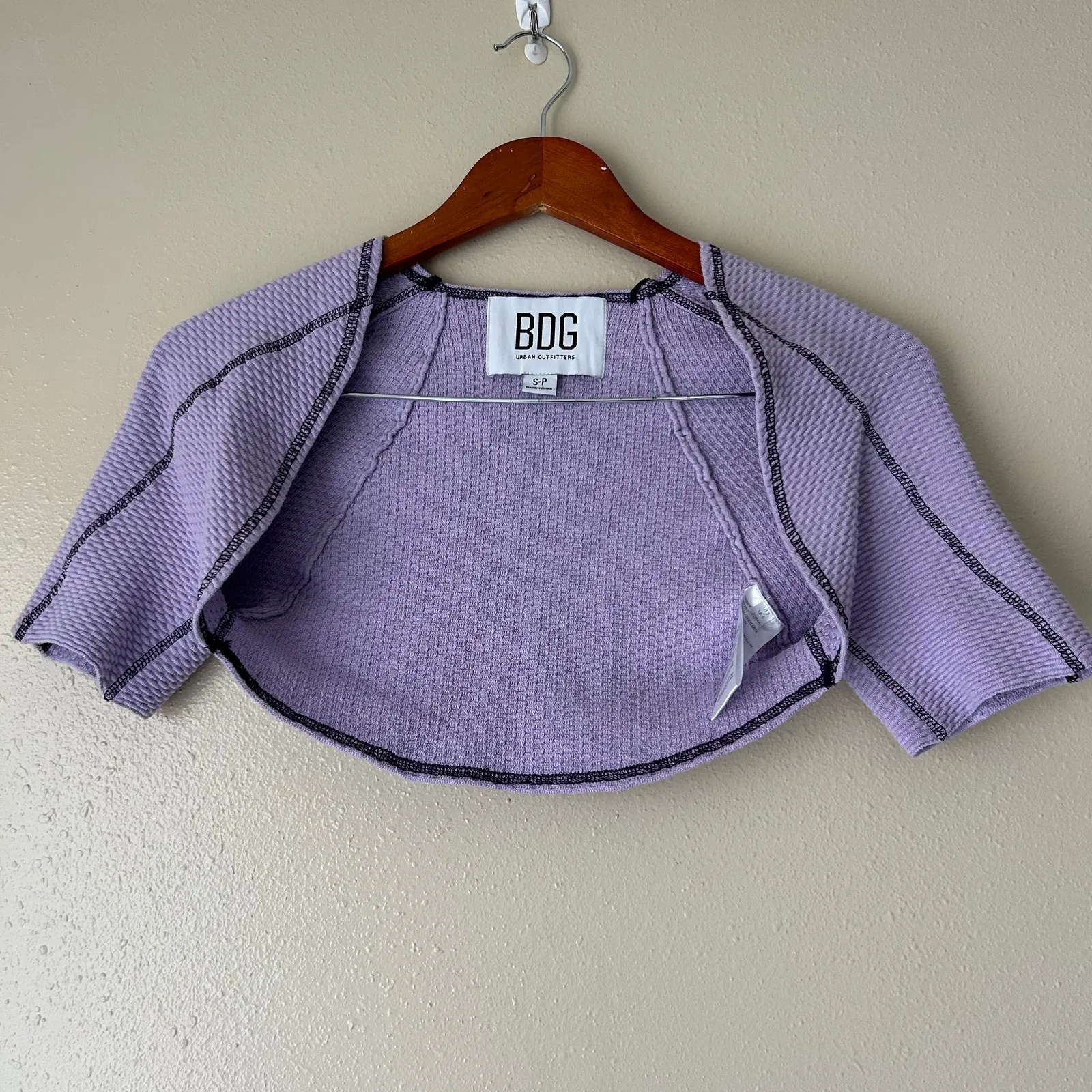 BDG Purple Waffle Knit Shrug Size Small - Image 2