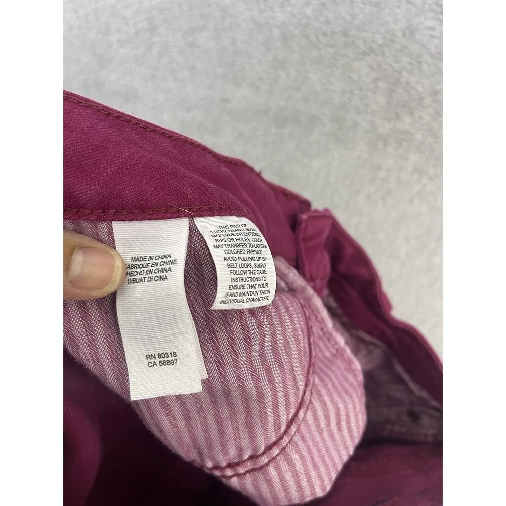 Lucky Brand Jeans Women's Solid Magenta Lolita Skinny Size 8 Cotton Blend - Image 4