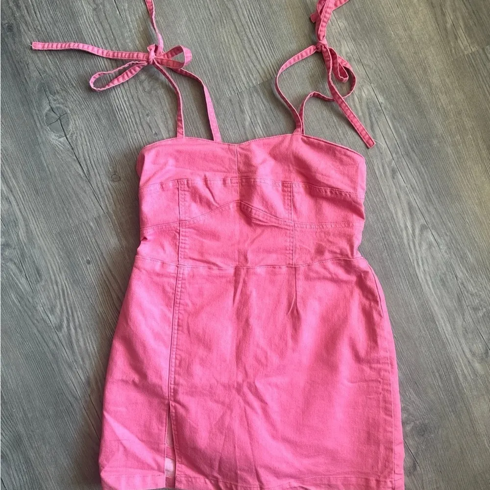 Pink denim dress Size M - Image 4