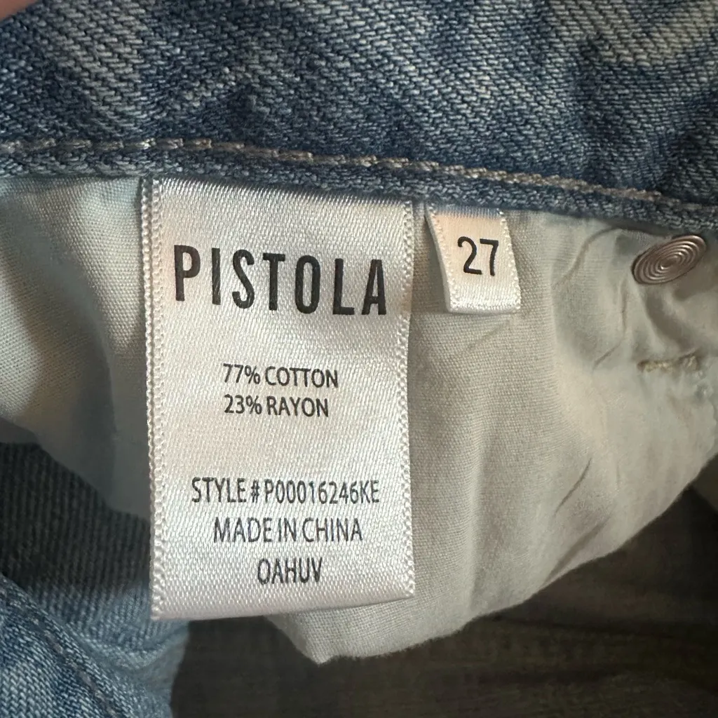 Pistola Loretta Raw-Hem High-Rise Wide-Leg Jeans size 27 - Image 4