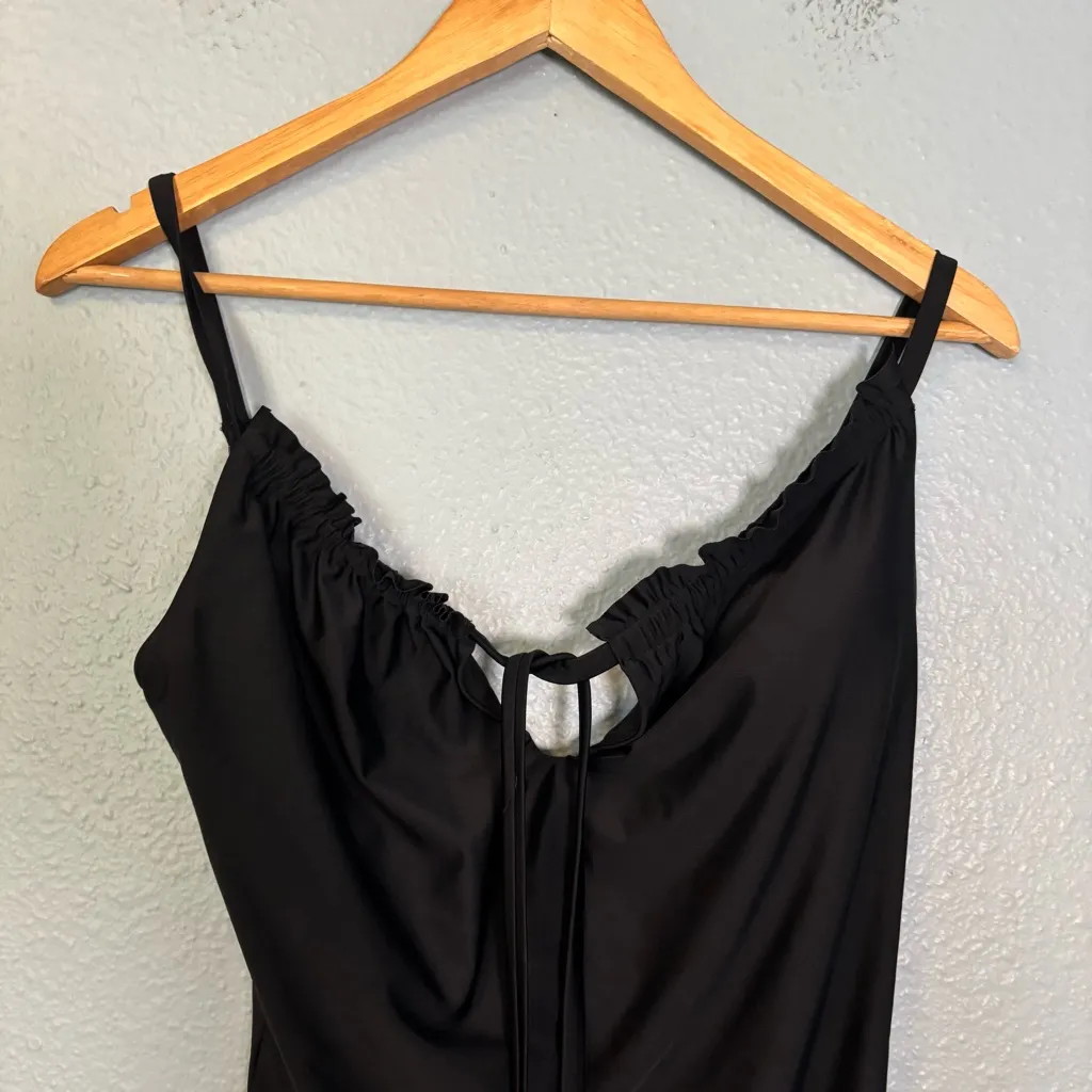 Aerie Black Full Coverage One-Piece Swimsuit Keyhole Neck‎ - Image 4