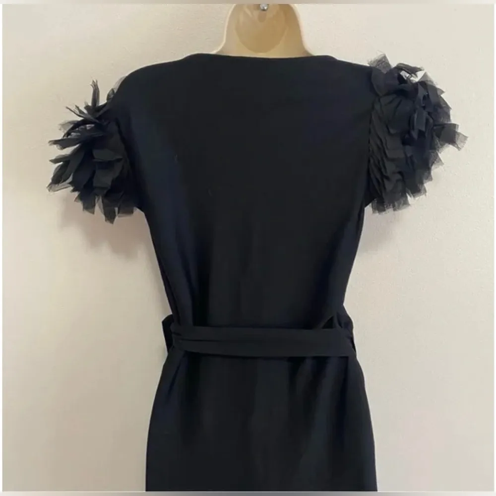 DVF Black Beulah V-neck Midi Wrap Dress - Image 5