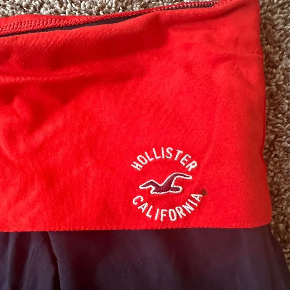 Y2k Hollister-co Women's Navy and Red Leggings - Image 2