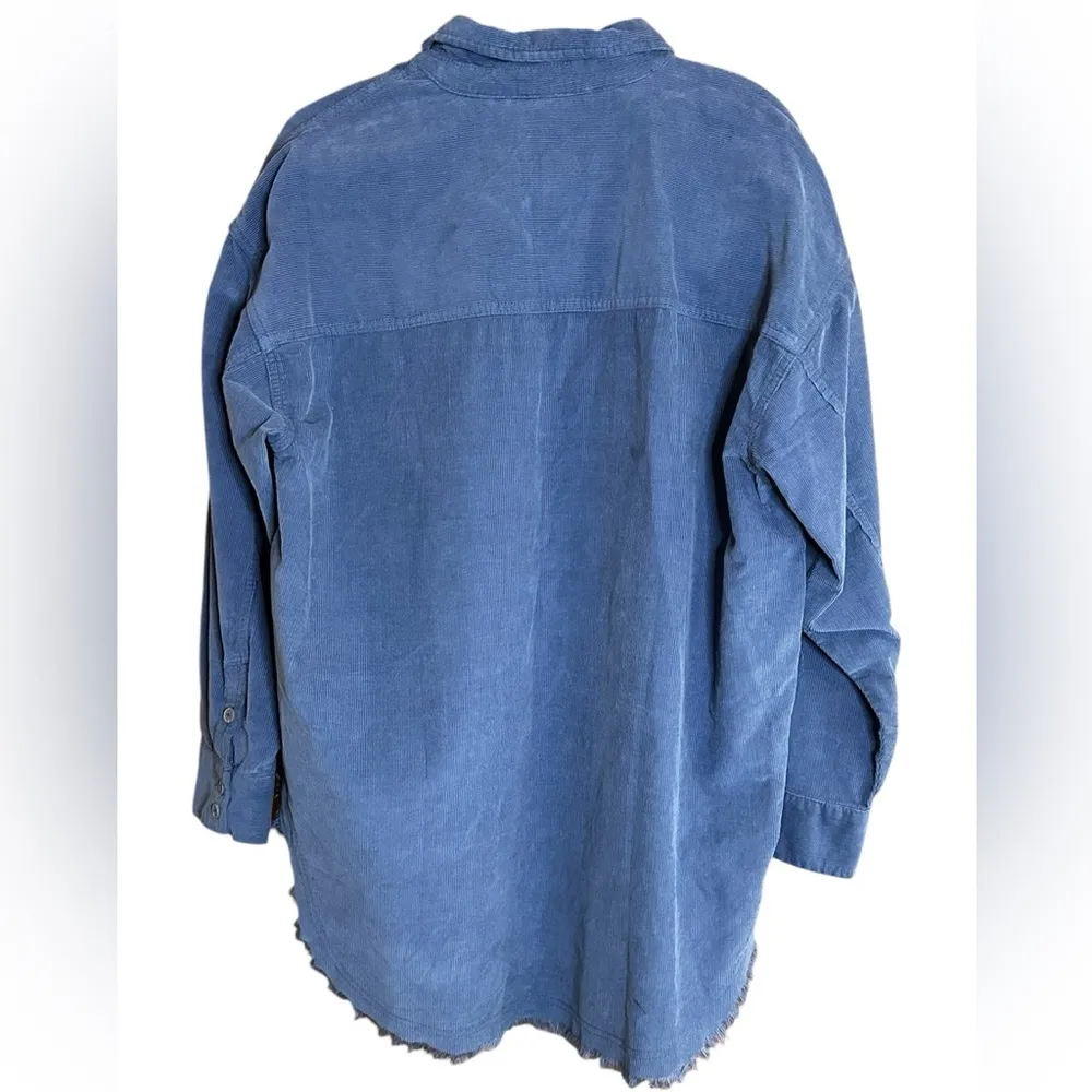 Offline by Aerie Blue Corduroy Tunic Length Oversized Long Sleeve Top NWT - Image 2