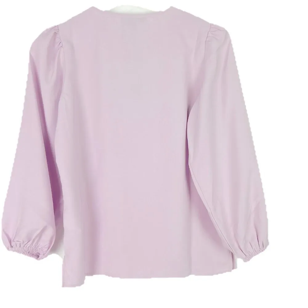 NWT J. Crew Puff Sleeve Crepe Top Shirt Blouse Lavender Size XXS Petite PXXS NEW - Image 9