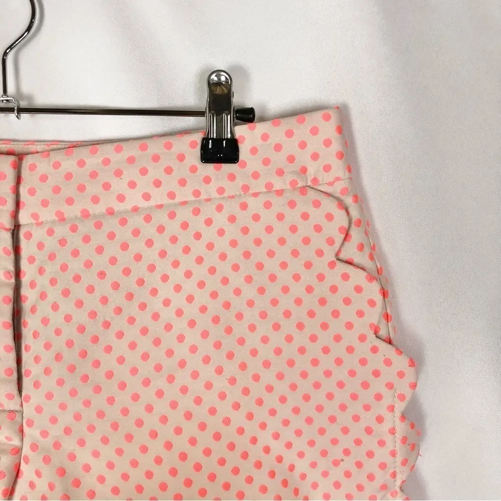 J. Crew Scallop Pocket Neon Pink Polka Dot Chino Shorts 4 - Image 4