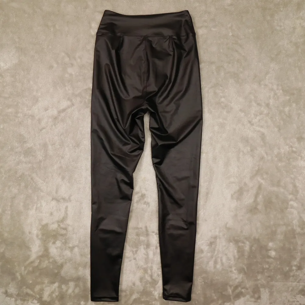 Aerie Offline Black Faux leather Leggings size Women's size Medium NWT - Image 5