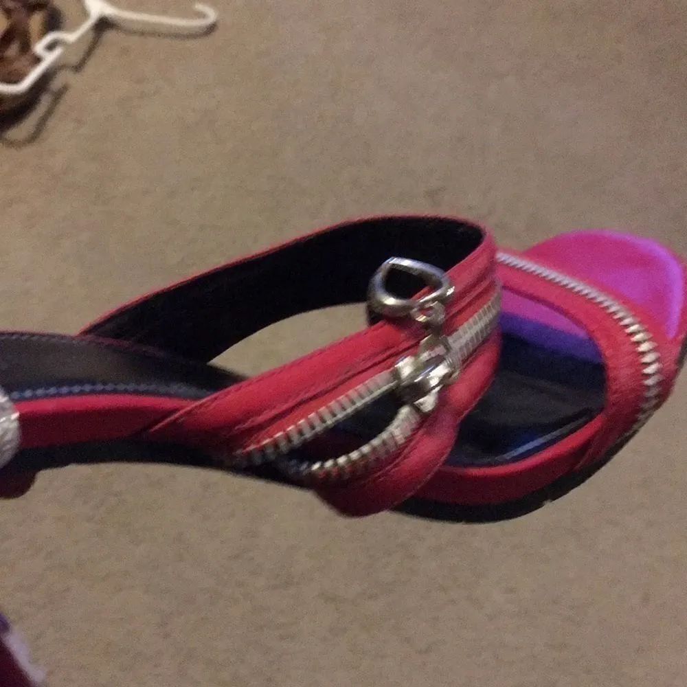 Esprit heels size 8 pink side zipper tall heel - Image 6