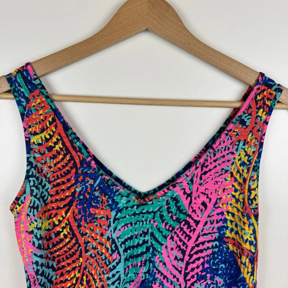 Lilly Pulitzer Womens Gigi V-Neck Tank Top in Electric Feel Sz XS Vacation Beach - Image 3
