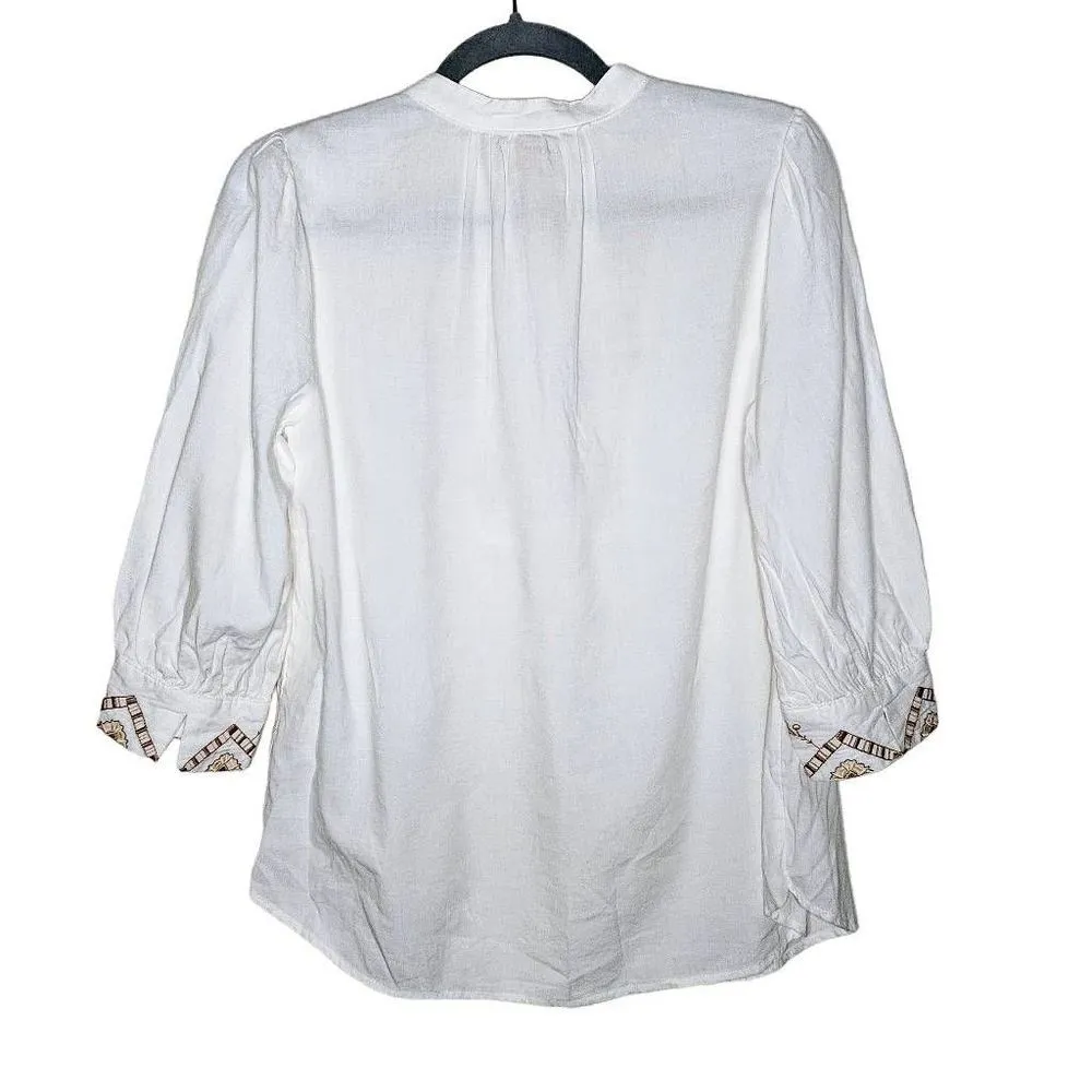 Knox Rose Embroidered Popover Top Womens Size‎ XS 3/4 Sleeves Boho - Image 3
