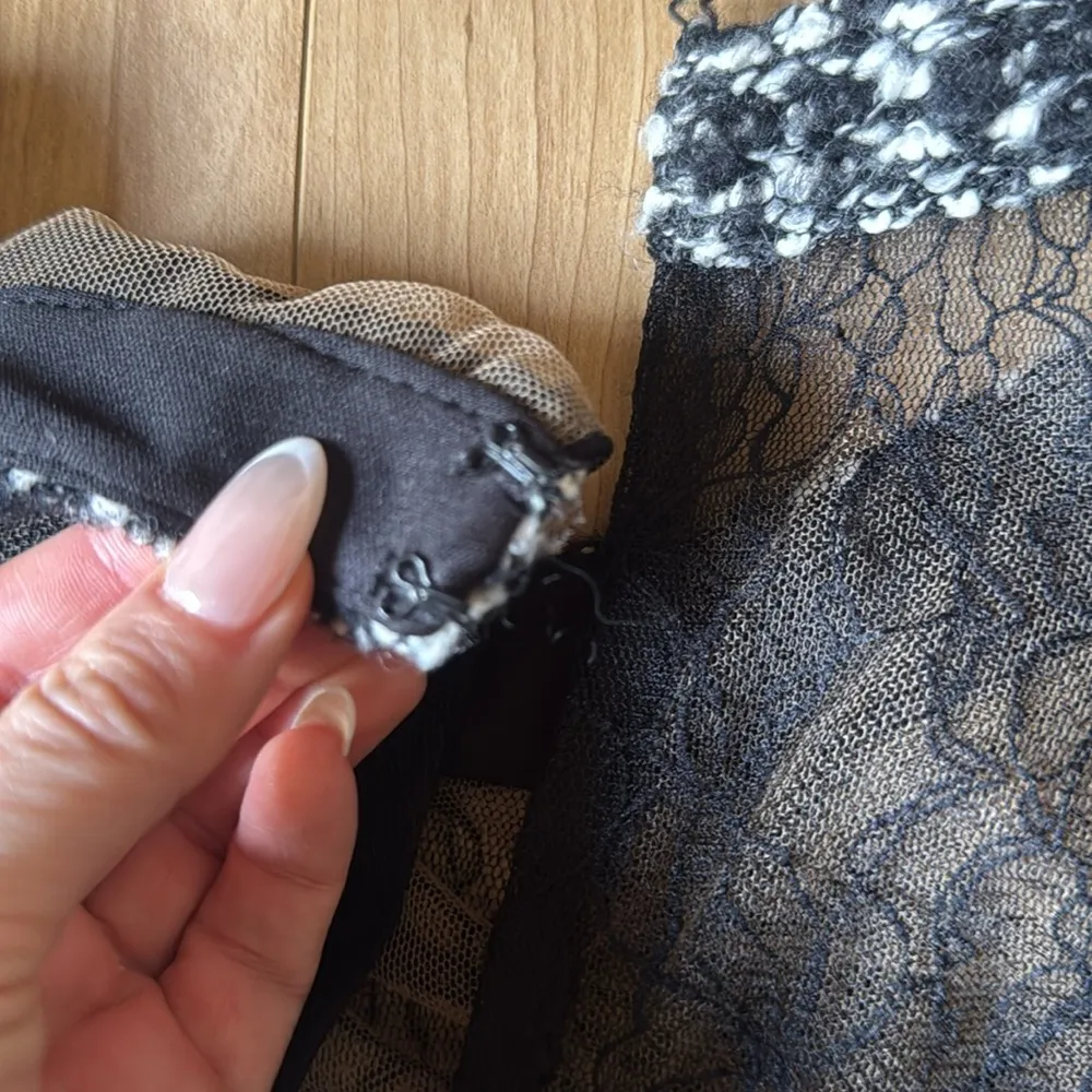 Elegant Black and White Tweed Dress - Image 5