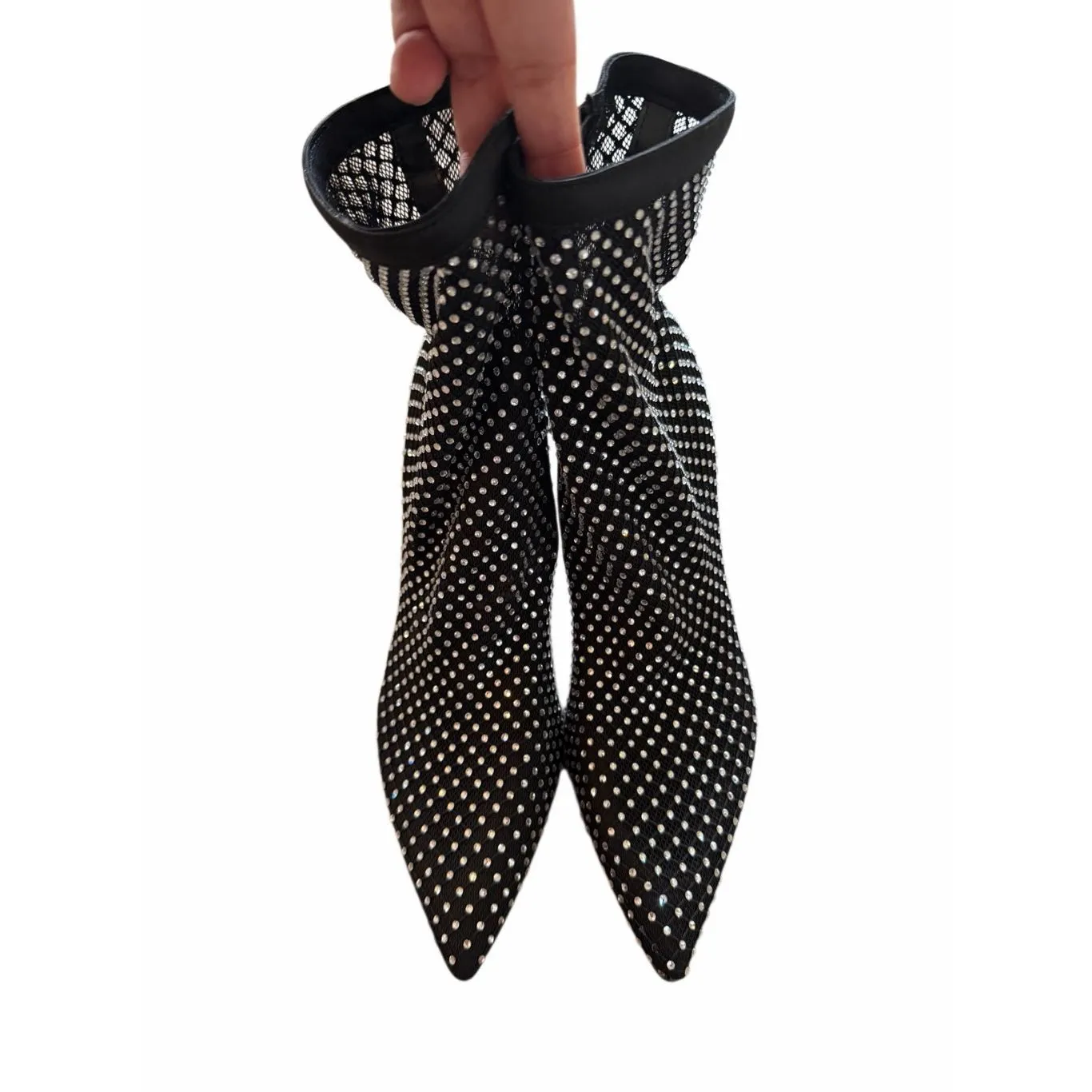 Open Edit Hazley Bootie Size Black Crystal 7.5 Pointed Toe NEW - Image 3