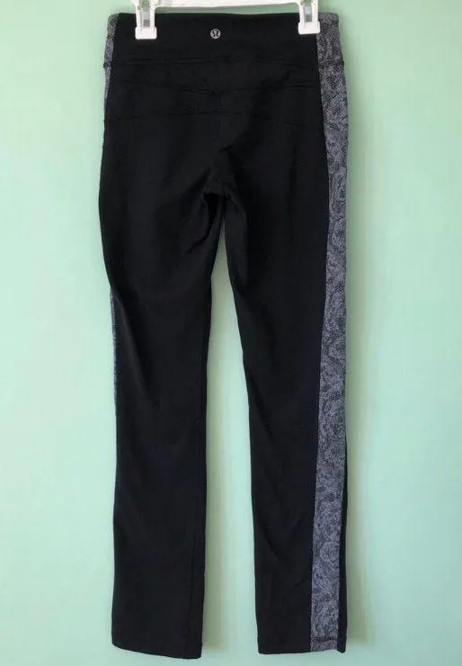 Black & Gray Yoga Pants Full Length Leggings - Image 3