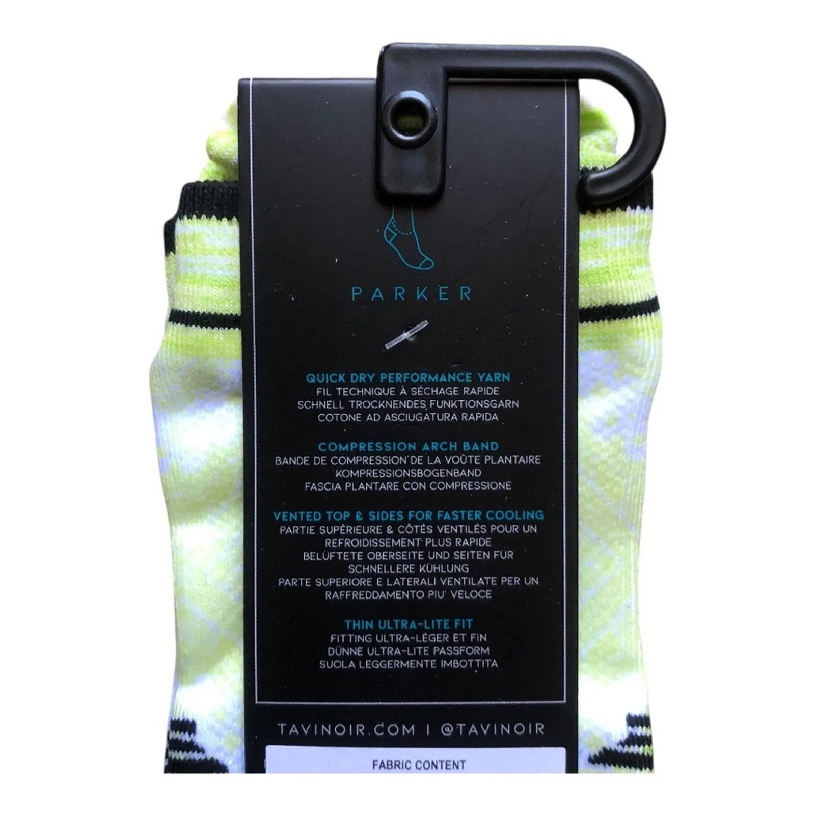 2 TAVI Sport NIP Women Thin Ultra Lite Compression Low Rise Parker Socks Citrus Yellow - Image 9