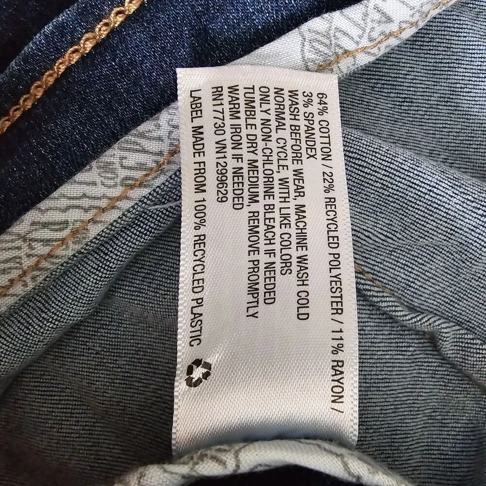 Wild Fable Blue Denim Jeans Short Mini Skirt Zip Up Size 18 - Image 6