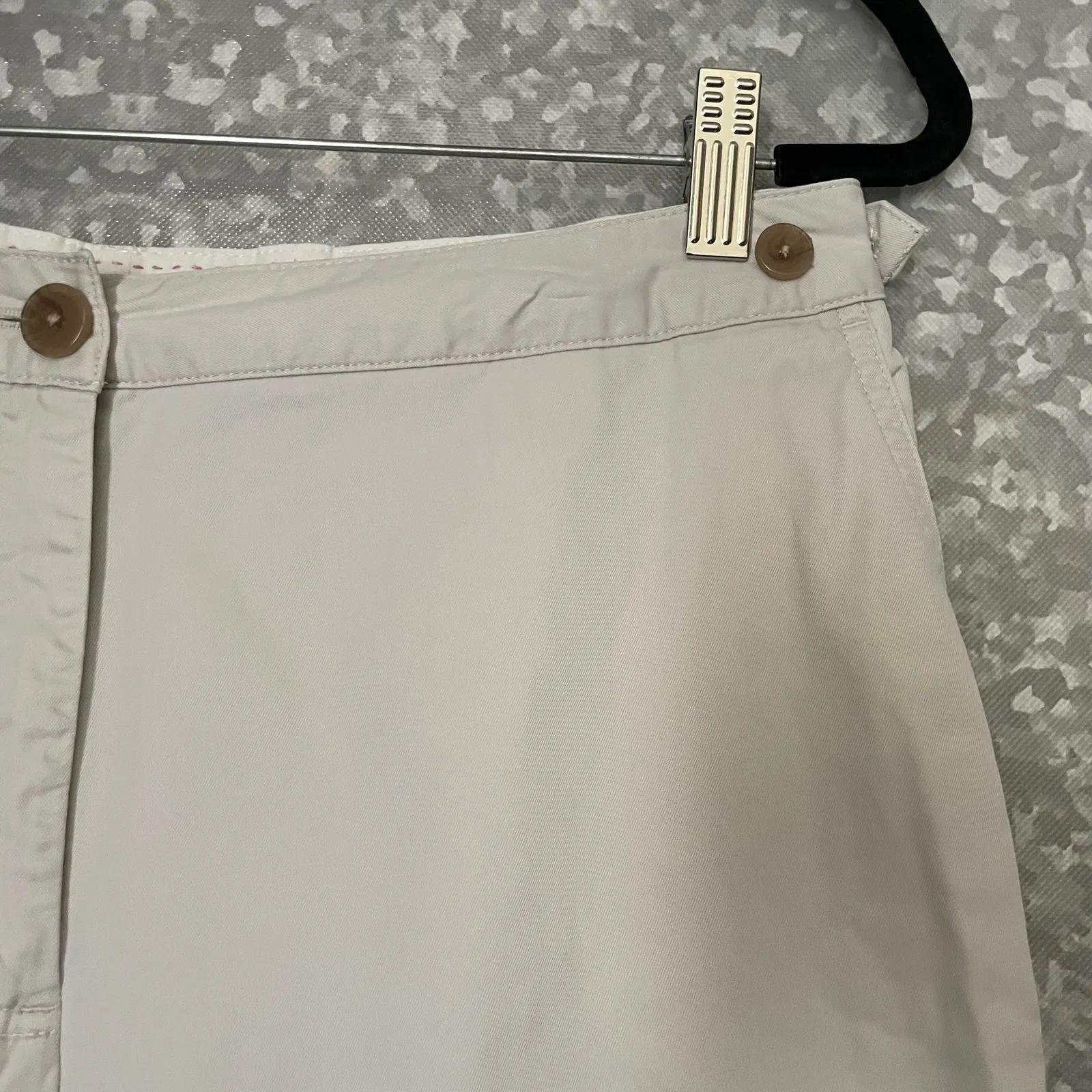 Lands' End Light Khaki Wide Leg Capri Pants - Size 10 - 100% Cotton - Mid Rise - Image 2