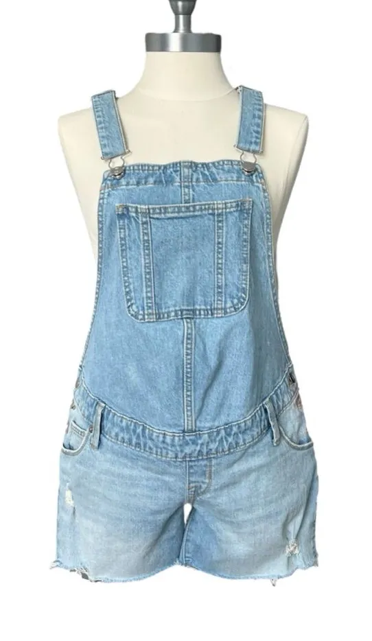 Isabel Maternity by Ingrid & Isabel Blue Denim Shortalls NWT size 0/25 - Image 1