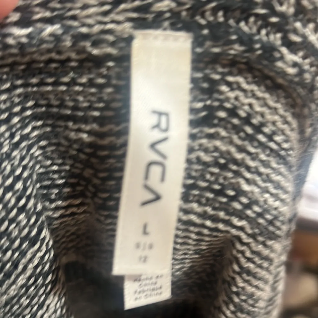 RVCA  gray black striped open cardigan - Image 6
