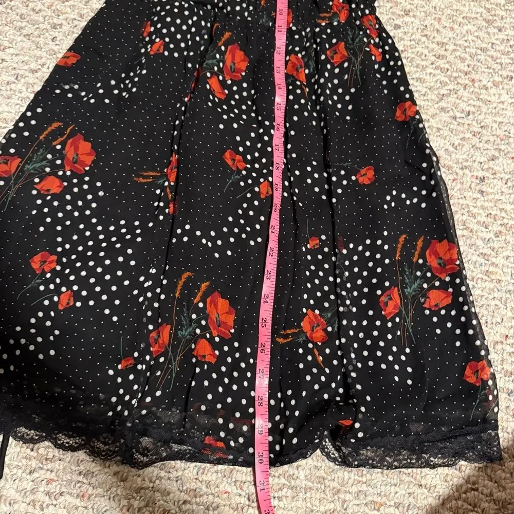 The Kooples Popi Pop Floral Chiffon Lace Trim Off Shoulder Dress- Size 1 (Small) - Image 9