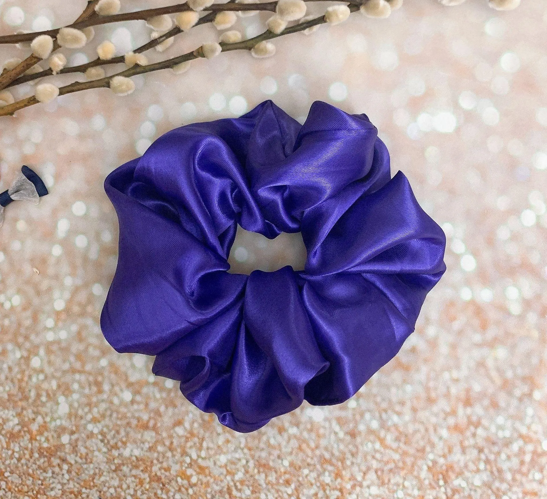 Jumbo Electric Purple Satin Scrunchie Oversized Scrunchie Xxl Scrunchie - Image 2