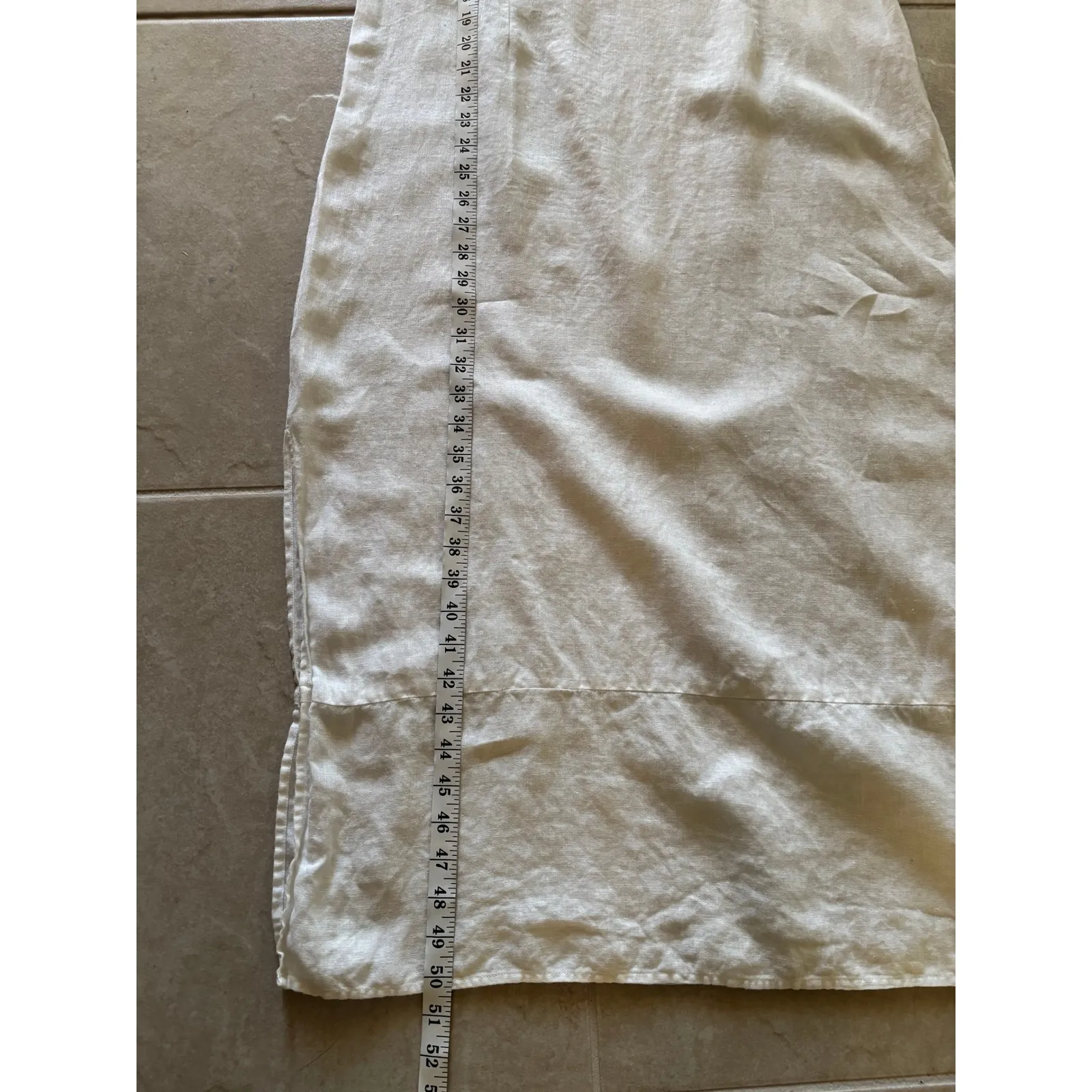 Dune Dress Womens 10 White Linen Midi Beachy Preppy Coastal Resort Luxury - Image 7