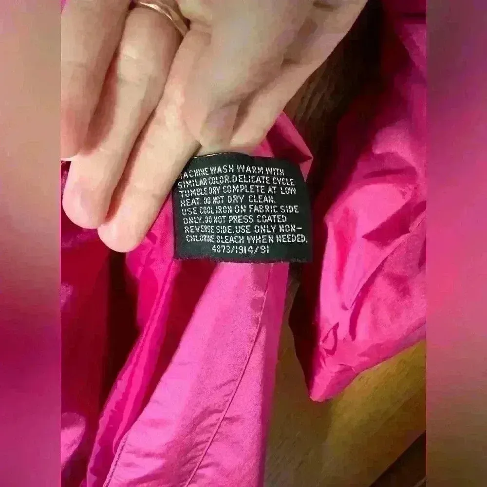Barbie Pink Vintage Trenchcoat Pink Trench Nylon Trench Womens 5/6 - Image 13