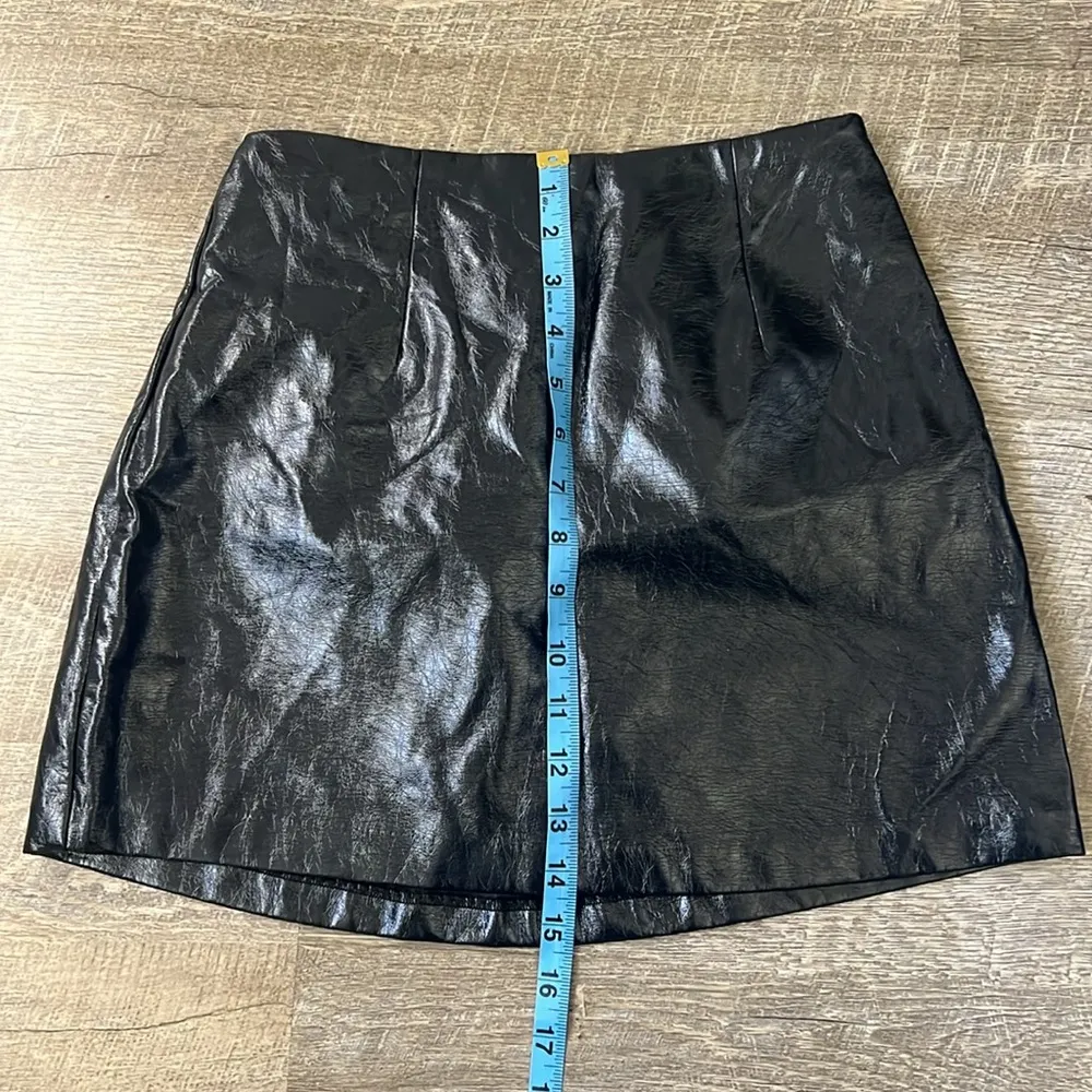 NWT Abercrombie & Fitch Vegan Leather Mini Skort Midnight Blue Size XS - Image 6