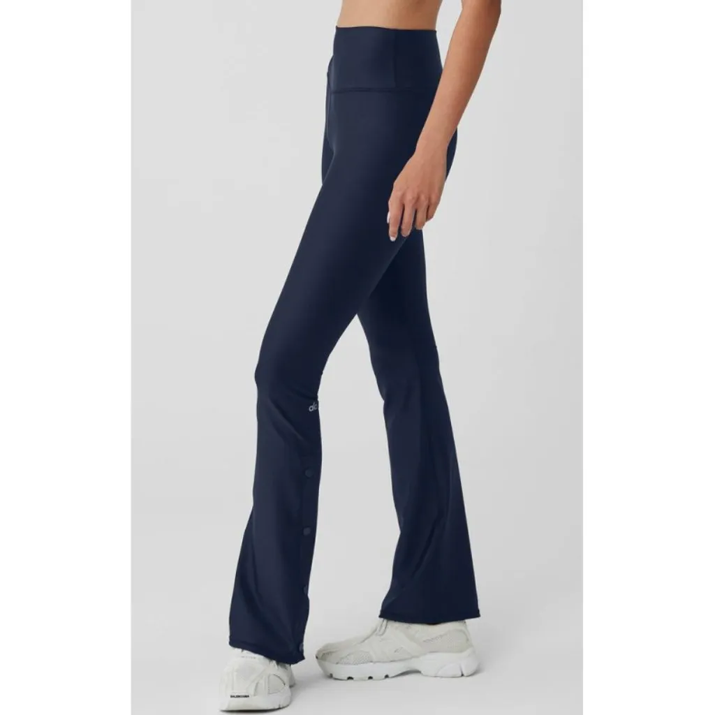 Alo Airlift High-Waist Game Changer Leggings Navy Bootcut Button Hi-Rise Pants S - Image 4