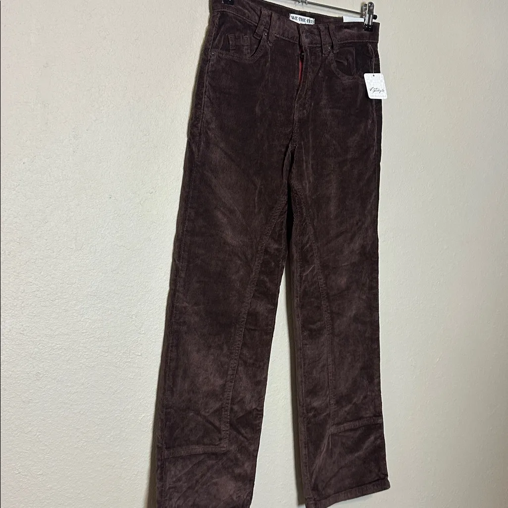 FREE PEOPLE We The Free risk taker cord straight leg pants in chocolate truffle - Image 5