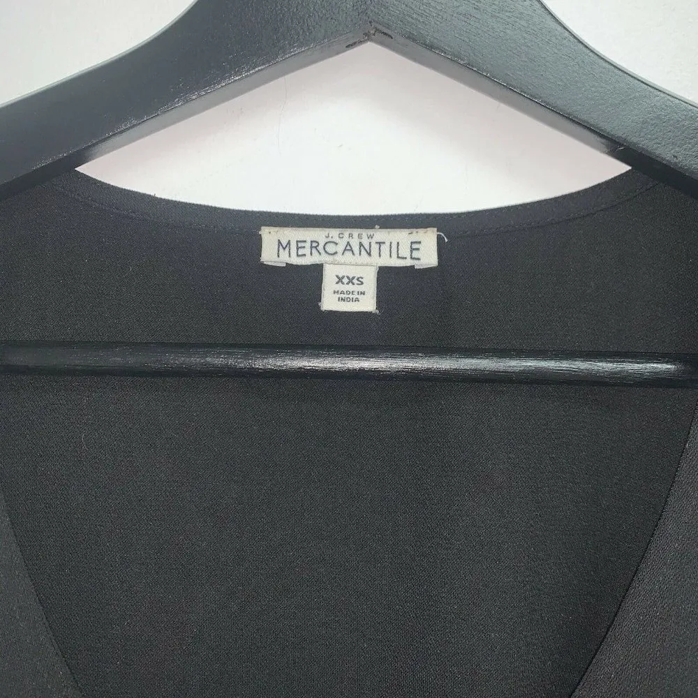 J Crew Mercantile Womens Scoop Neck Tank Top Blouse Size XXS Black Loose Fit - Image 2