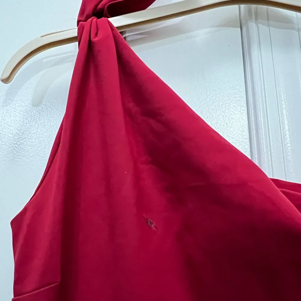 La Petite Robe Di Chiara Boni Red Bow Shoulder Gown Size 48 IT / 12 US $1,092 - Image 3