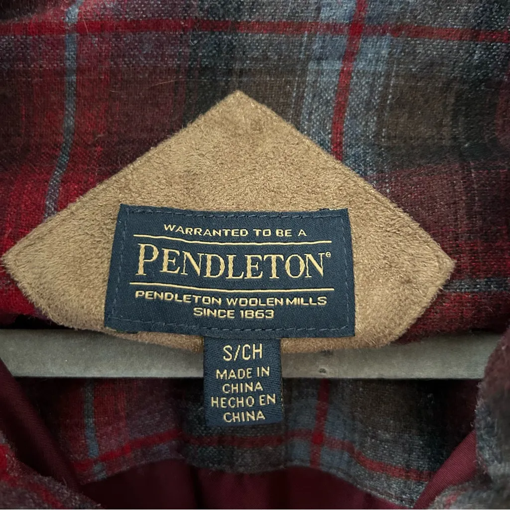 Pendleton Burgundy Full Zip High Neck Sherpa Jacket S - Image 5