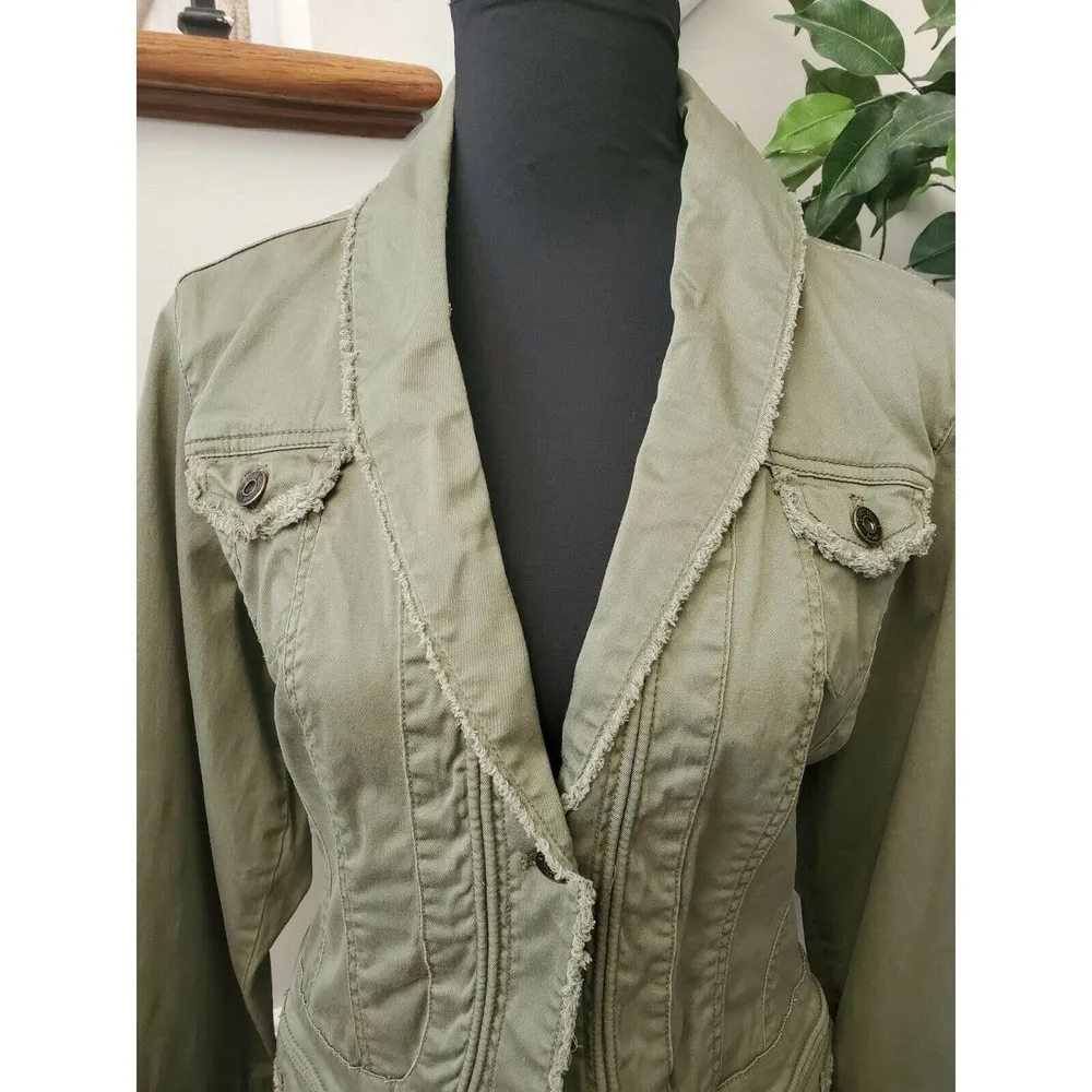 Jones Wear Jeans Women's Green Cotton Long Sleeve Button Casual Jacket Size L - Image 5